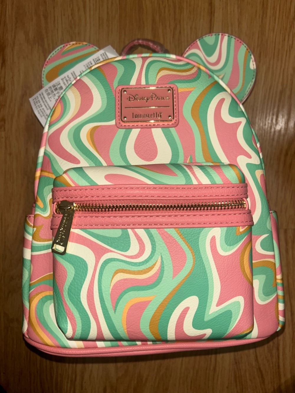 Loungefly Multicolor Swirl Mini Backpack — Pink, Mint & Yellow